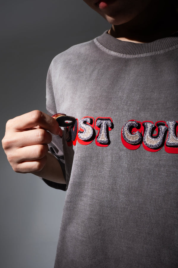Grey Velcro Acid Grip Tee