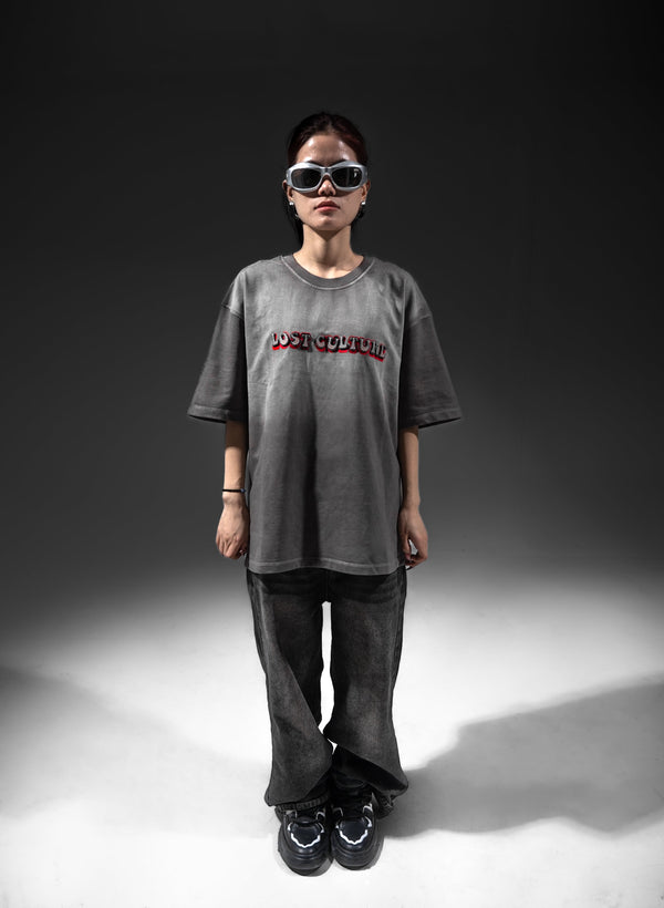 Grey Velcro Acid Grip Tee